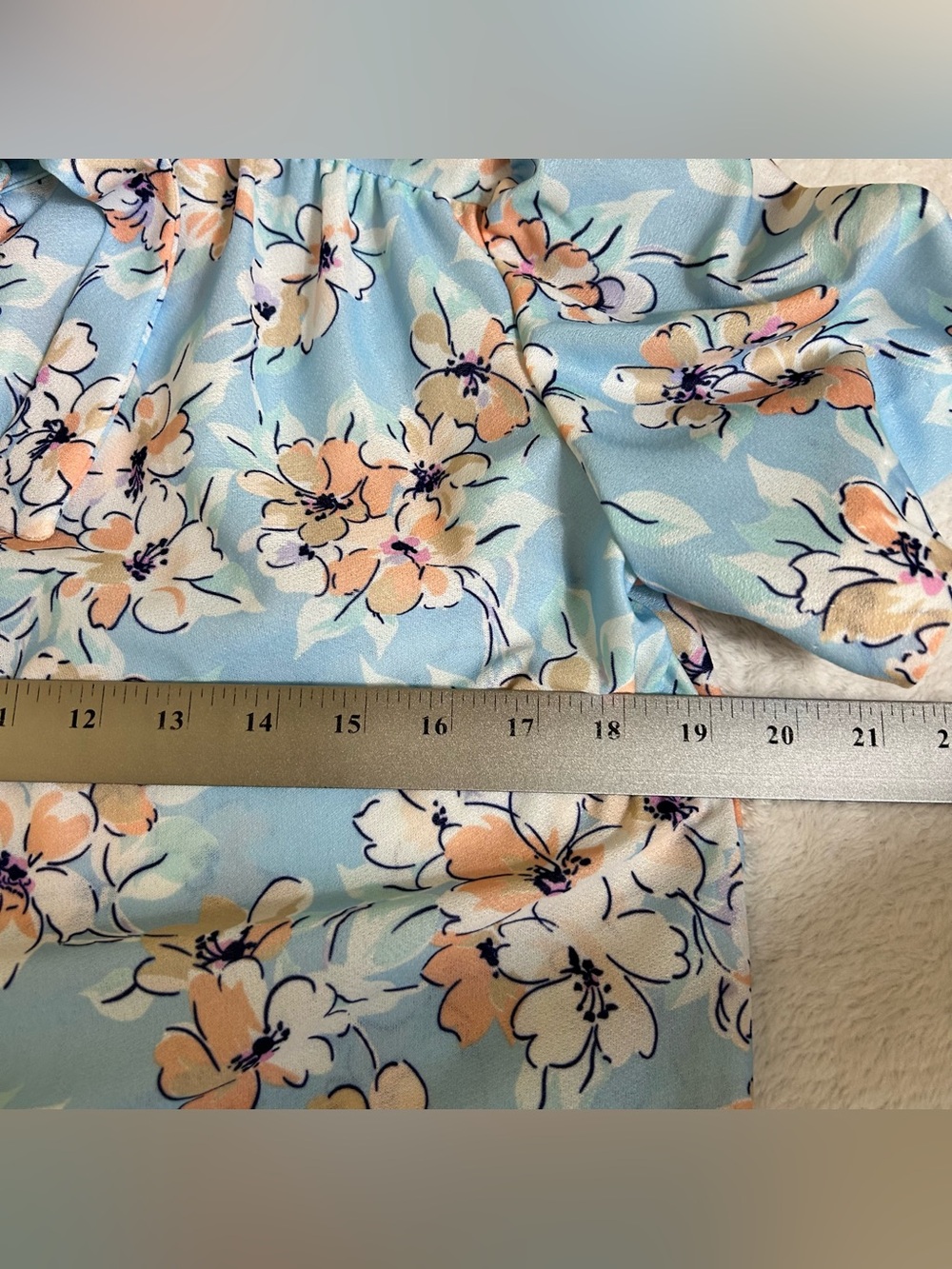 Cape Cod Women's Blouse Size Small Blue Floral Short Sleeve Button Up Vintage - Picture 5 of 7